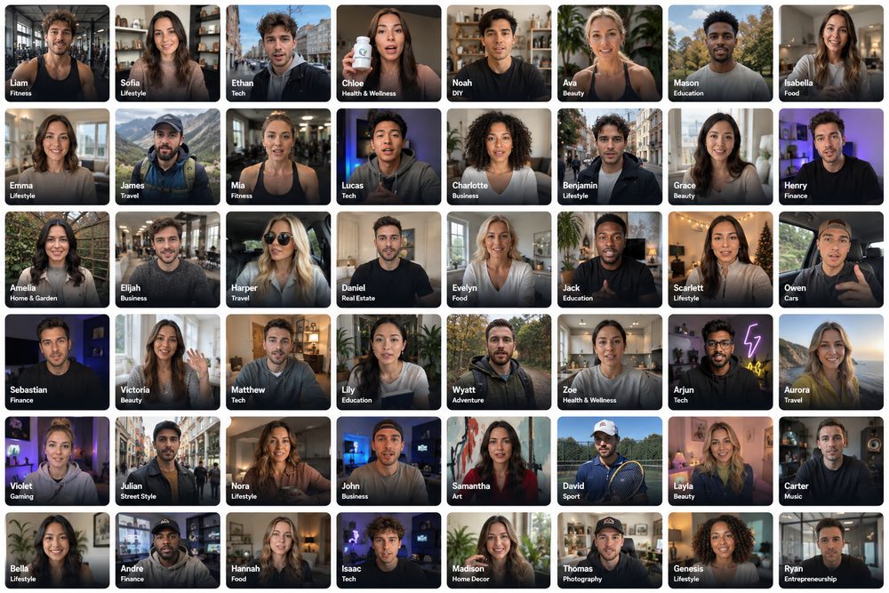 A roster of digital creators available in Covely
